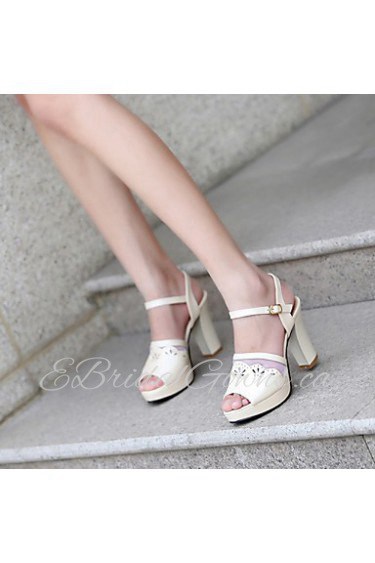 Women's Shoes Heel Heels / Peep Toe / Platform Sandals / Heels Outdoor / Dress / Casual Blue / Pink / Beige