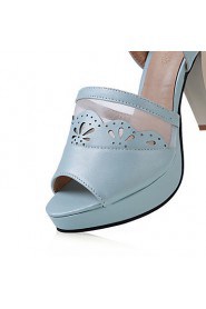 Women's Shoes Heel Heels / Peep Toe / Platform Sandals / Heels Outdoor / Dress / Casual Blue / Pink / Beige