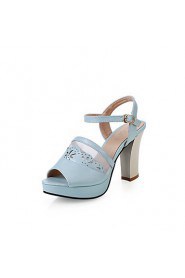 Women's Shoes Heel Heels / Peep Toe / Platform Sandals / Heels Outdoor / Dress / Casual Blue / Pink / Beige