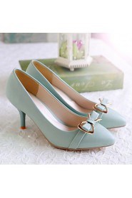 Women's Shoes Leatherette Stiletto Heel Heels Heels Office & Career / Dress / Casual Blue / Pink / Beige