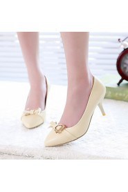 Women's Shoes Leatherette Stiletto Heel Heels Heels Office & Career / Dress / Casual Blue / Pink / Beige