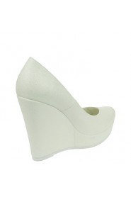 Women's Wedding Shoes Round Toe Wedges Heel Wedding / Dress White