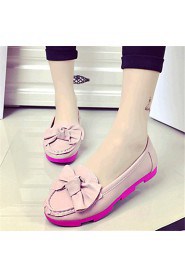 Women's Shoes Leatherette Platform Creepers / Comfort Flats Outdoor / Casual Black / Pink / White