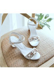 Women's Shoes Leatherette Chunky Heel Heels Sandals Wedding / Party & Evening / Dress / Casual Blue / Pink