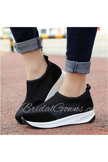 Women's Shoes Tulle Flat Heel Comfort Fashion Sneakers Outdoor / Casual Black / Red