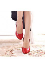 Women's Shoes Patent Leather Low Heel Heels / Comfort Heels Office & Career / Casual Black / Red / White / Beige