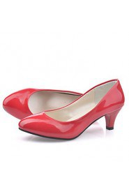 Women's Shoes Patent Leather Low Heel Heels / Comfort Heels Office & Career / Casual Black / Red / White / Beige