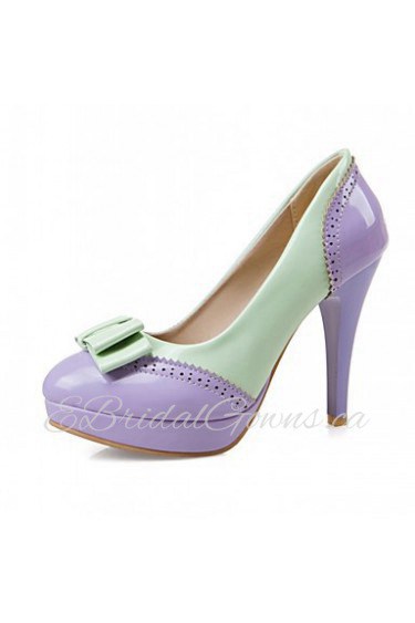 Women's Shoes Leatherette Stiletto Heel Heels Heels Wedding / Office & Career / Casual Green / Pink / Purple / White