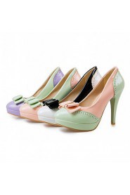 Women's Shoes Leatherette Stiletto Heel Heels Heels Wedding / Office & Career / Casual Green / Pink / Purple / White