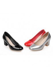 Women's Shoes Leatherette Chunky Heel Heels Heels Office & Career / Dress / Casual Blue / Pink / White