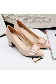 Women's Shoes Leatherette Chunky Heel Heels Heels Wedding / Office & Career / Party & Evening Black / Pink / White