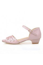 Women's Shoes Chunky Heel Peep Toe / Open Toe Sandals Party & Evening / Dress / Casual Pink / Purple / White