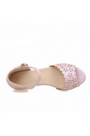 Women's Shoes Chunky Heel Peep Toe / Open Toe Sandals Party & Evening / Dress / Casual Pink / Purple / White