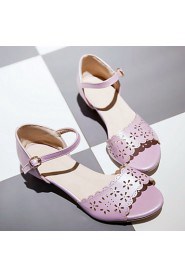 Women's Shoes Chunky Heel Peep Toe / Open Toe Sandals Party & Evening / Dress / Casual Pink / Purple / White