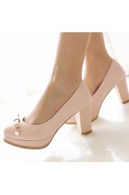 Women's Shoes Chunky Heel/Platform/Round Toe Heels Office & Career/Dress Blue/Pink/White