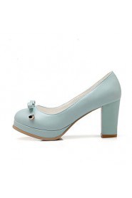 Women's Shoes Chunky Heel/Platform/Round Toe Heels Office & Career/Dress Blue/Pink/White