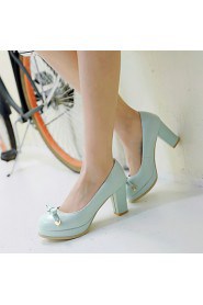 Women's Shoes Chunky Heel/Platform/Round Toe Heels Office & Career/Dress Blue/Pink/White