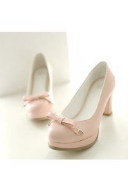 Women's Shoes Chunky Heel/Platform/Round Toe Heels Office & Career/Dress Blue/Pink/White