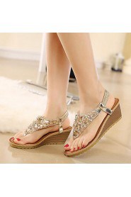 Women's Shoes Flipflop Glisten Bohemian Style Wedge Heel Comfort / Open Toe Sandals Dress / Casual