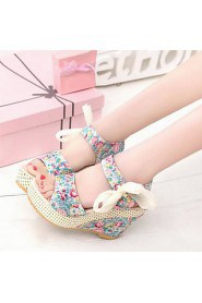 Fashion Women's Shoes Fabric Platform Heels/Peep Toe Sandals Office & Career/Dress/Casual Multicolor