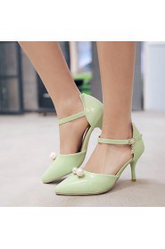 Women's Shoes Leatherette Stiletto Heel Heels Heels Wedding / Office & Career / Party & Evening Green / Pink / White