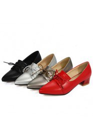 Women's Shoes Low Heels/Pointed Toe Heels/Oxfords Office & Career/Casual Black/Red/Silver/Gray