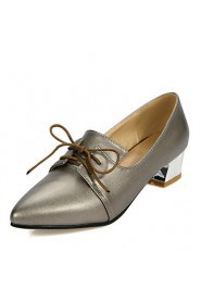 Women's Shoes Low Heels/Pointed Toe Heels/Oxfords Office & Career/Casual Black/Red/Silver/Gray