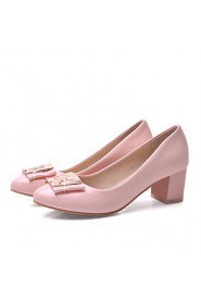 Women's Shoes Patent Leather Chunky Heel Heels Pumps/Heels Casual Black/Blue/Pink/Beige