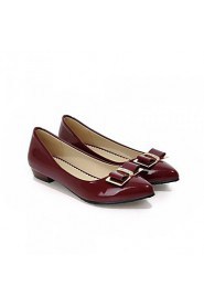 Women's Shoes Patent Leather Flat Heel Ballerina Loafers Office & Career/Casual Black/Blue/Red/White/Burgundy