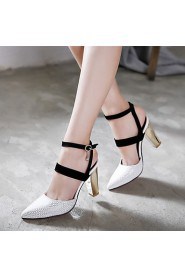 Women's Shoes Chunky Heel Heels / Pointed Toe Heels Casual Black / Red / White / Beige