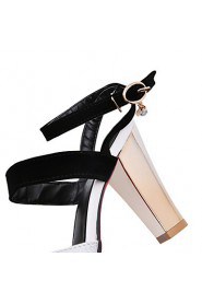 Women's Shoes Chunky Heel Heels / Pointed Toe Heels Casual Black / Red / White / Beige