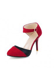 Women's Shoes Heel Heels / Pointed Toe Sandals / Heels Office & Career / Dress / Casual Black / Blue / Red