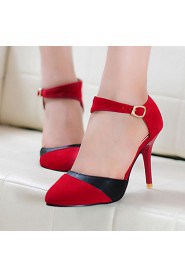 Women's Shoes Heel Heels / Pointed Toe Sandals / Heels Office & Career / Dress / Casual Black / Blue / Red