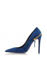 Women's Shoes Fleece Stiletto Heel Heels / Pointed Toe Heels Party & Evening / Dress / Casual Blue