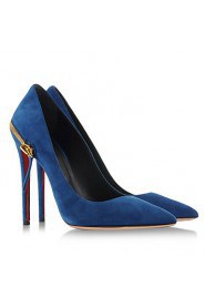 Women's Shoes Fleece Stiletto Heel Heels / Pointed Toe Heels Party & Evening / Dress / Casual Blue