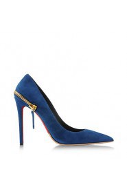 Women's Shoes Fleece Stiletto Heel Heels / Pointed Toe Heels Party & Evening / Dress / Casual Blue