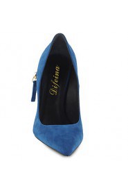 Women's Shoes Fleece Stiletto Heel Heels / Pointed Toe Heels Party & Evening / Dress / Casual Blue