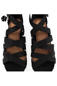 Women's Shoes Chunky Heel Platform/Gladiator/Ankle Strap Sandals Office & Career/Party & Evening/Casual Black Shoes