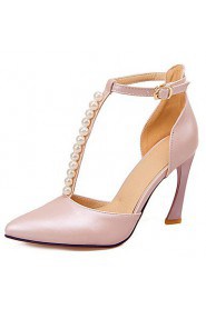 Women's Shoes Stiletto Heel/D'Orsay Two-Piece/Pointed Toe Heels Imitation Pearl Wedding Shoes/Party/Dress Blue/Pink