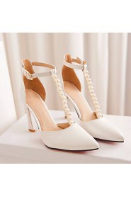 Women's Shoes Stiletto Heel/D'Orsay Two-Piece/Pointed Toe Heels Imitation Pearl Wedding Shoes/Party/Dress Blue/Pink