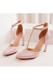 Women's Shoes Stiletto Heel/D'Orsay Two-Piece/Pointed Toe Heels Imitation Pearl Wedding Shoes/Party/Dress Blue/Pink