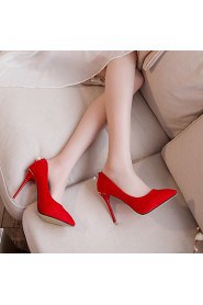 Women's Shoes Leatherette Stiletto Heel Heels Heels Wedding / Office & Career / Party & Evening Black / Red