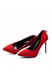 Women's Shoes Leatherette Stiletto Heel Heels Heels Wedding / Office & Career / Party & Evening Black / Red