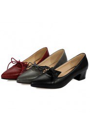 Women's Shoes Low Heel Pointed Toe Heels Office & Career/Dress/Casual Black/Red/Gray