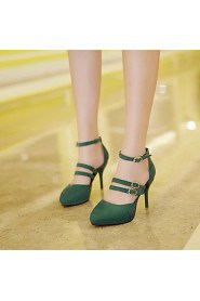 Women's Shoes Velvet/Stiletto Heel/Platform/Pointed Toe Heels Wedding Shoes/Party & Evening/Dress Black/Green