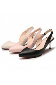 Women's Shoes Leatherette Stiletto Heel Heels Heels Outdoor / Office & Career / Dress Black / Pink / Almond