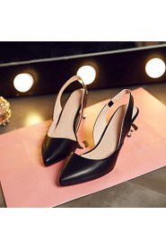 Women's Shoes Leatherette Stiletto Heel Heels Heels Outdoor / Office & Career / Dress Black / Pink / Almond