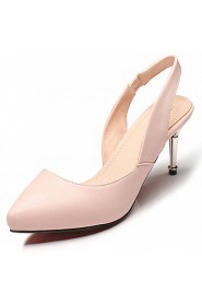 Women's Shoes Leatherette Stiletto Heel Heels Heels Outdoor / Office & Career / Dress Black / Pink / Almond