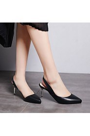 Women's Shoes Leatherette Stiletto Heel Heels Heels Outdoor / Office & Career / Dress Black / Pink / Almond