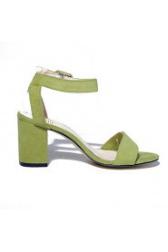 Women's Shoes Chunky Heel Heels / Slingback / Round Toe / Open Toe Sandals Dress Black / Green / Gray